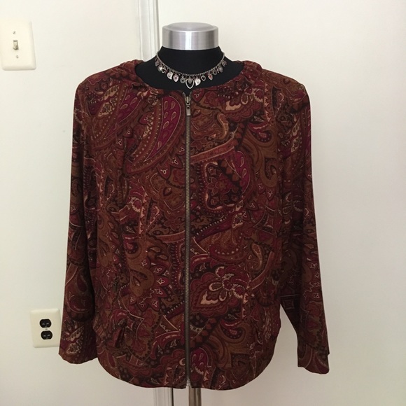 EUC Beautiful Notations zippered jacket - Picture 3 of 8